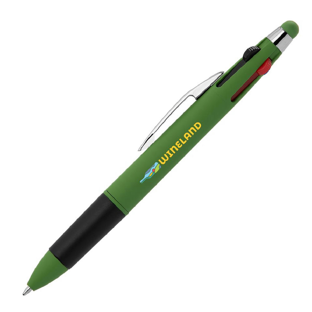 Quattro Softy Multi-Tinten Kugelschreiber - m/Stylus Werbeartikel