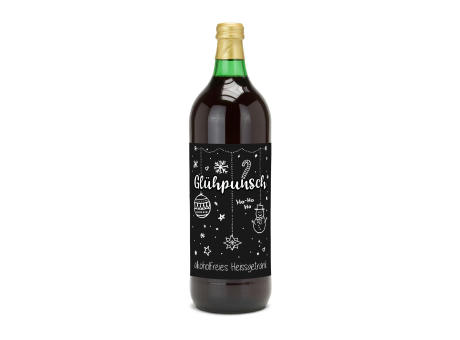 Glühpunsch, alkoholfrei - Flasche grün, mit Schraubverschluss, 1 l  Werbeartikel