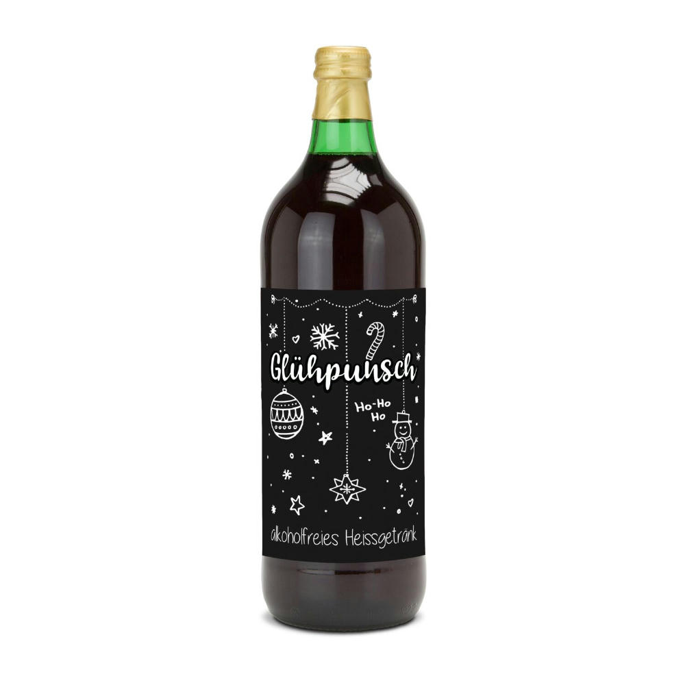 Product image Glühpunsch, alkoholfrei - Flasche grün, mit Schraubverschluss, 1 l Werbeartikel