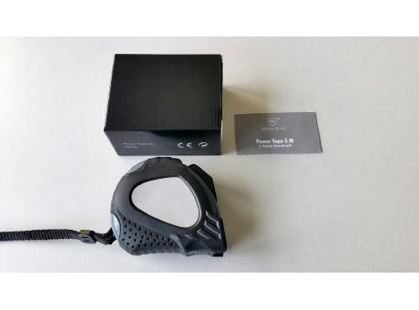 Automatik-Bandmaß "Power Tape 5 M grau" bedrucken