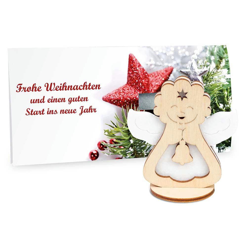 Steckfiguren-Karte Filz Premium - Engel Premium 4/0-c Werbeartikel