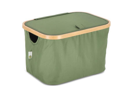 InSideOut faltbarer Korb mit Deckel Sogne 38 x 26 x 25cm rPET Werbeartikel