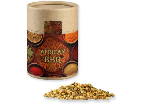 Gewürzmischung African BBQ, ca. 75g, Kraftpapierdose Midi Werbeartikel