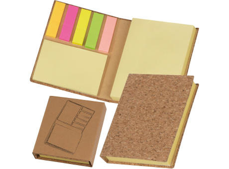 Product image Haftmarker- und Haftnotizbuch mit Korkcover Werbeartikel