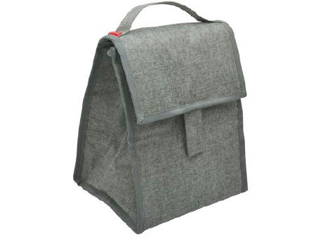Isotherme & faltbare Bento-Lunchbag 'Fujisawa', aus RPET, grau meliert Werbeartikel