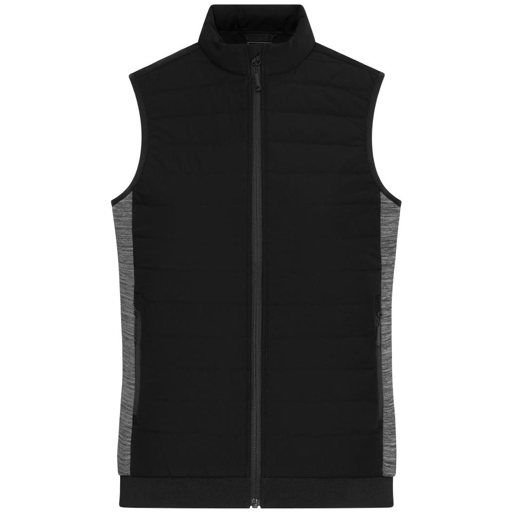 Ladies' Padded Hybrid Vest - Wattierte Weste mit Stehkragen im attraktiven Materialmix Werbeartikel