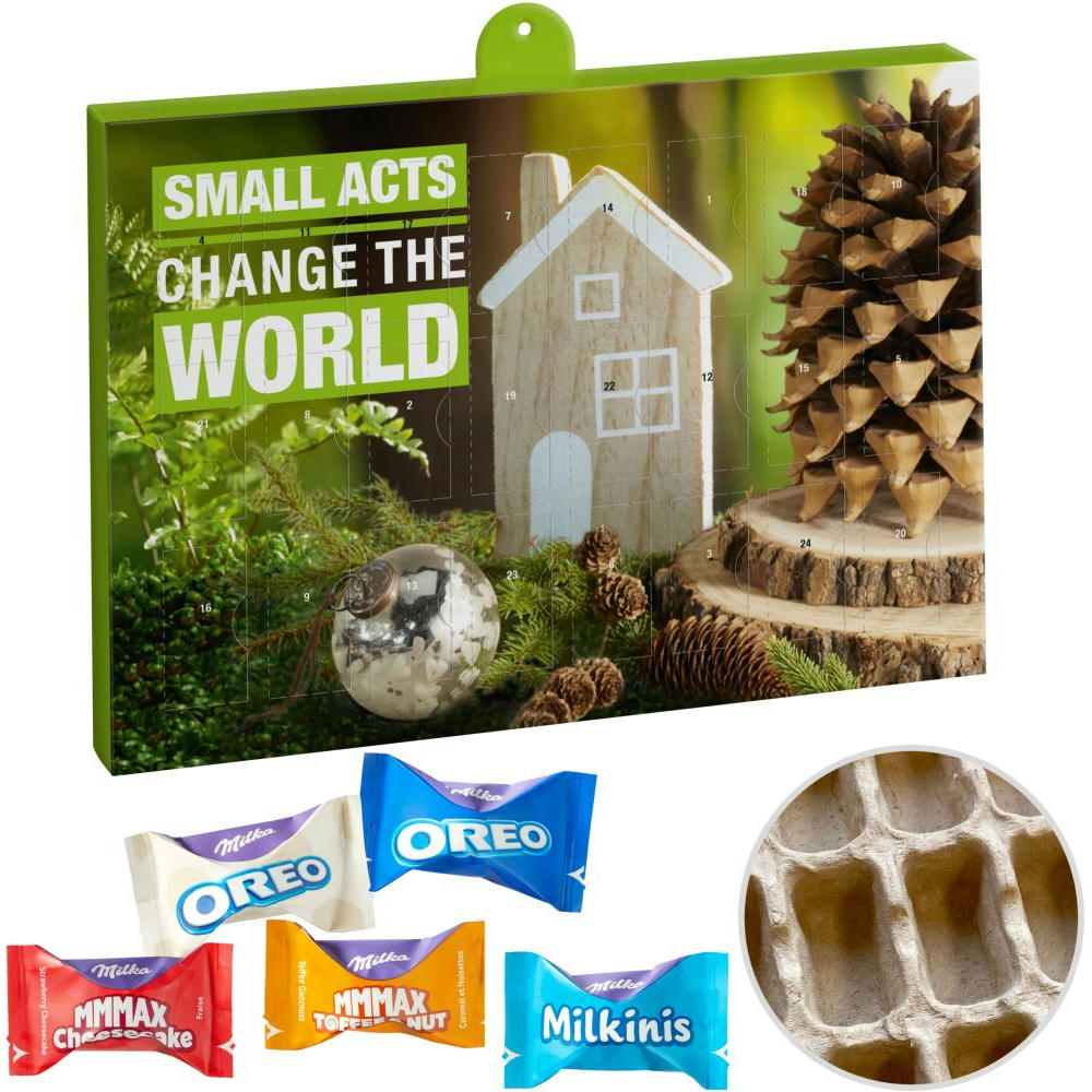 Product image Premium Präsent-Adventskalender "Eco" mit Milka Favourites Mix Werbeartikel