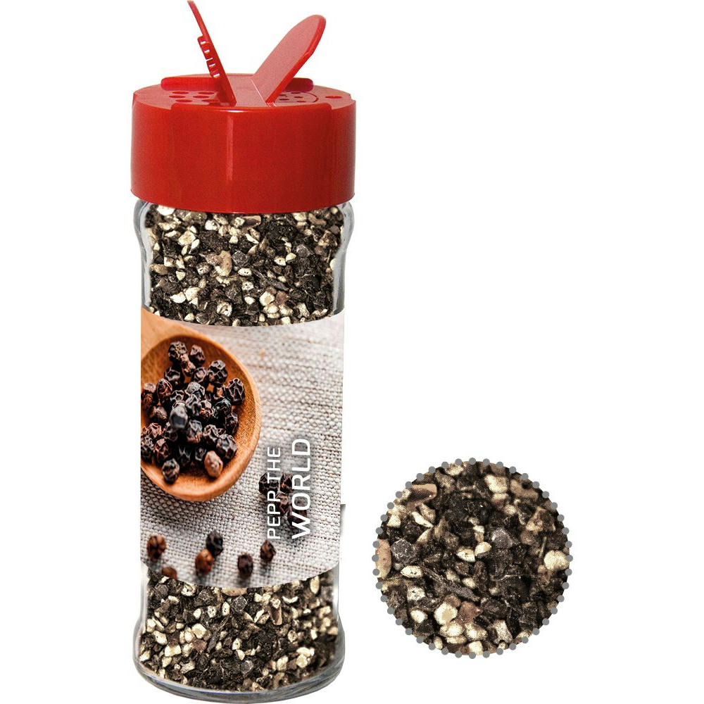 Product image Pfeffer geschrotet, ca. 45g, Glas mit Streuaufsatz Werbeartikel