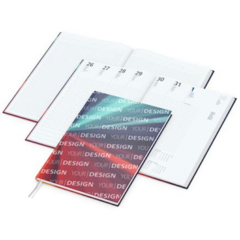 Wochenkalender vorne + Notizen hinten Note-Hybrid Ecken spitz Papier-Hardcover Werbeartikel