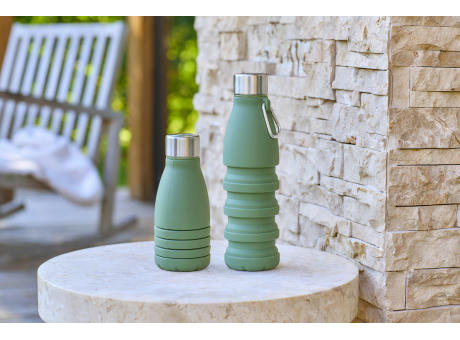 Faltbare Silikon-Trinkflasche 550 ml Erin Werbeartikel