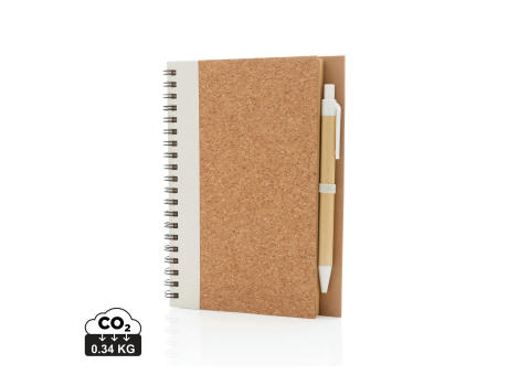 Product image Kork Spiral-Notizbuch mit Stift Werbeartikel