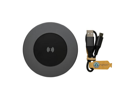 Terra 10W Wireless Charger aus RCS recyceltem Aluminium Werbeartikel