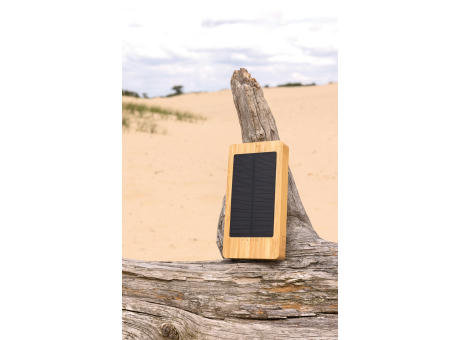 Product image Sunwick 10.000mah Bambus Solar Powerbank bedrucken