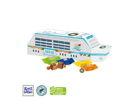 Product image 3D Präsent "Schiff" mit Ritter SPORT Schokowürfel Werbeartikel