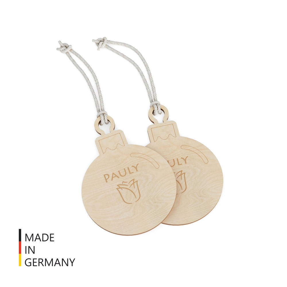 Product image Weihnachtsbaumanhänger Christbaumkugel (FSC® zertifiziert) Werbeartikel