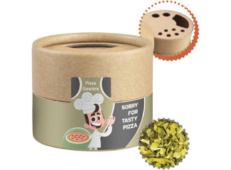 Gewürzmischung Pizza-Kräuter, ca. 10g, Kraftpapierstreuer Mini Werbeartikel