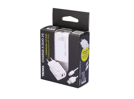 TROIKA Ladestecker CHARGE-X DUO 20 Werbeartikel