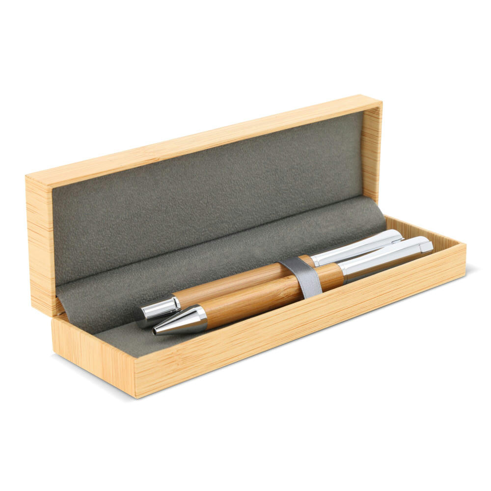 Product image Kugelschreiber und Rollerball Bambus Werbeartikel