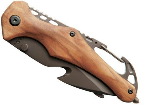 Rettungsmesser 'Emergency', Olivenholz Werbeartikel