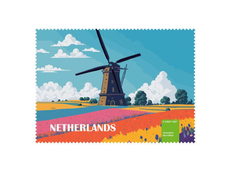 POLYCLEAN rPET Brillenputztuch 21x15 cm im Papieretui, All-Inclusive-Paket bedrucken