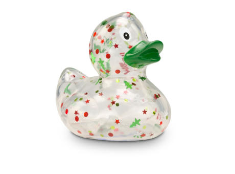 Werbeente Luis Lametta mit grünem Schnabel, ca. 8 cm Werbeartikel