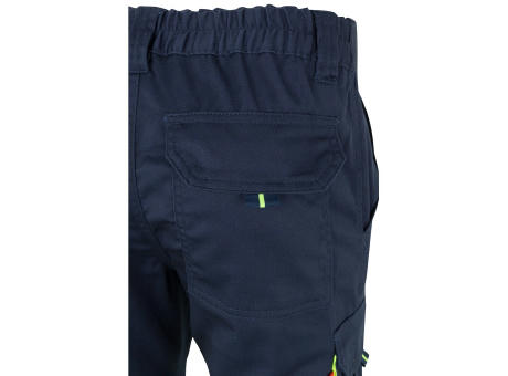 VL ZEUS LARGE. Zweifarbige Stretch-Hose mit mehreren Taschen (240 g/m²), aus Baumwolle (46 %), EME (38 %) und Polyester (16 %) Werbeartikel