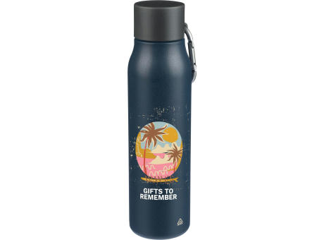 Doppelwandige Trinkflasche aus recyceltem Edelstahl (600 ml) Cassian Werbeartikel