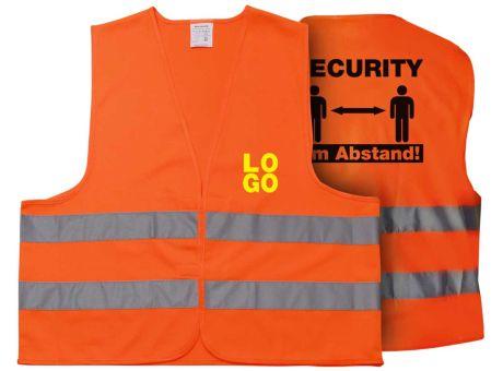 Product image Warnweste Security 2 Meter Abstand - Mit eigenem Logo vorne Werbeartikel