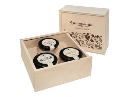 Product image 3 Gourmet Gewürze im Gourmetkästchen aus Birkenholz Werbeartikel