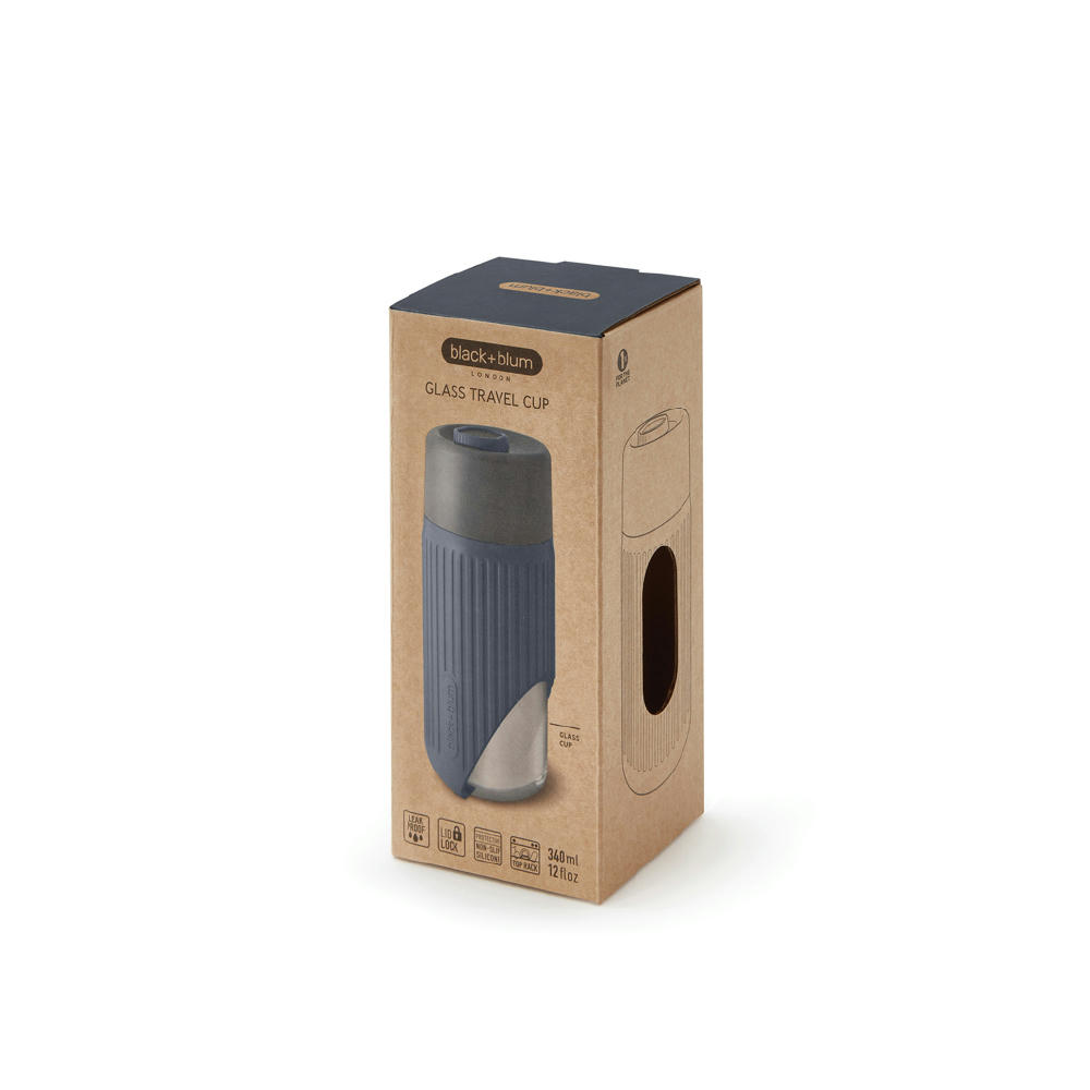 Black+Blum Glas-Reisebecher 340ml Werbeartikel