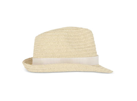 Pflanzlicher Strohhut mit farbigem Band Werbeartikel