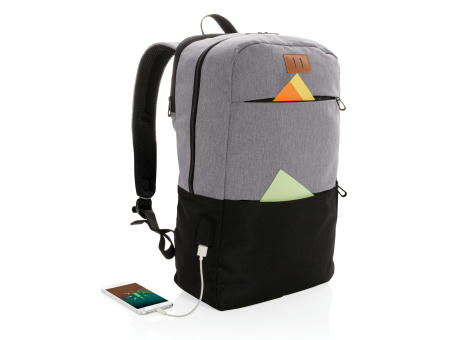 Moderner 15.6" USB & RFID Laptop-Rucksack, PVC-frei bedrucken