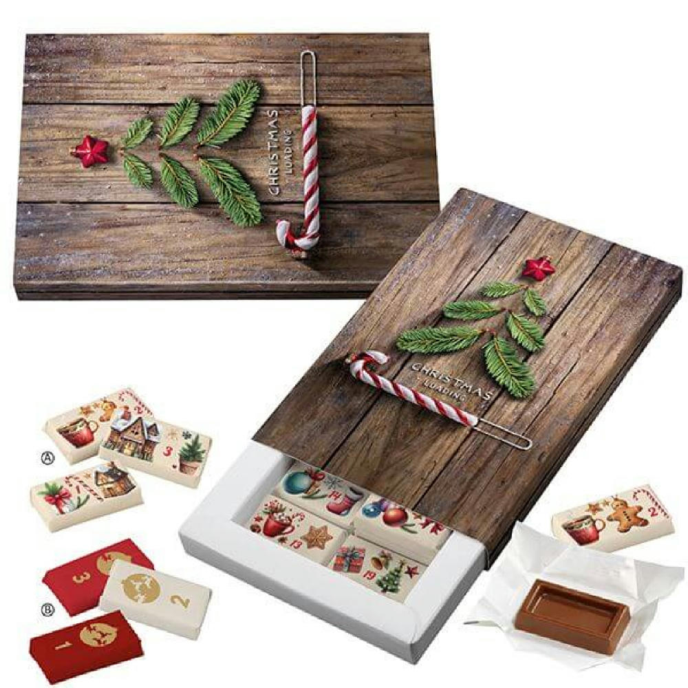 Schoko-Naps-Schuber-Adventskalender - personalisierbares STANDARDMOTIV Werbeartikel