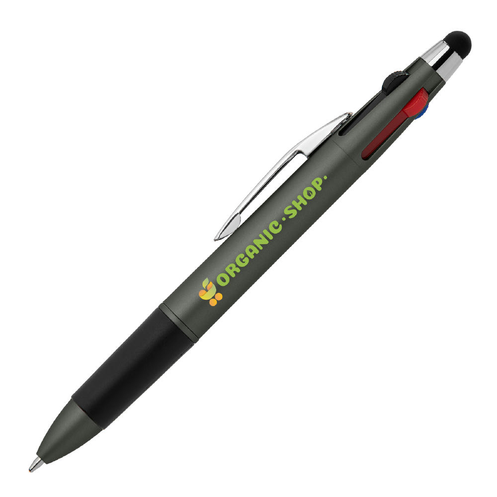 Quattro Softy Metallic Multi-Tinten Kugelschreiber - m/Stylus Werbeartikel