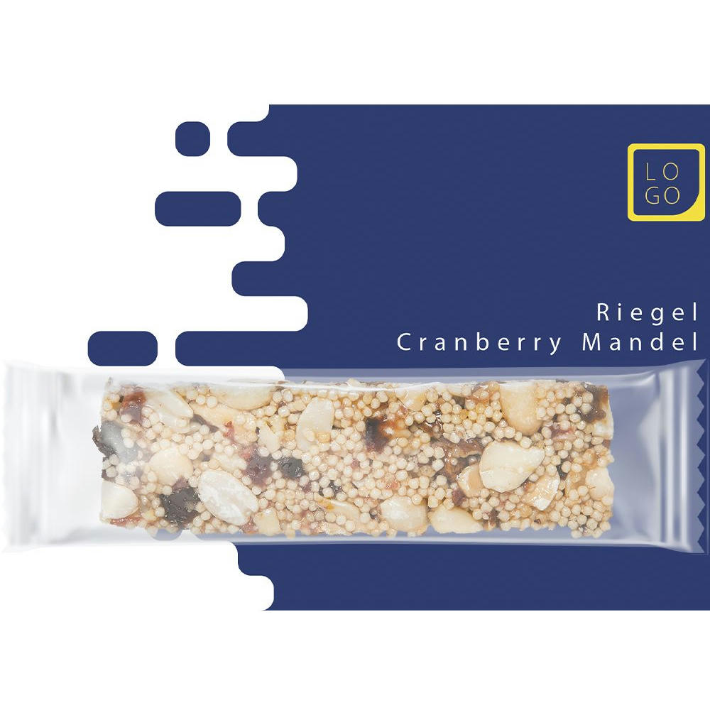 Product image Knusperriegel Cranberry-Mandel, ca. 25g, Werbekarte Werbeartikel
