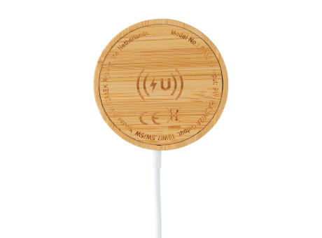 10W Bambus magnetischer Wireless Charger Werbeartikel