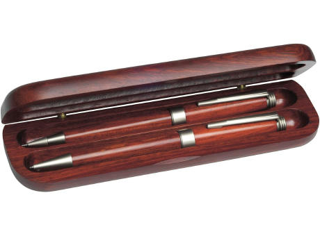 Schreibset aus Rosenholz Jonah bedrucken
