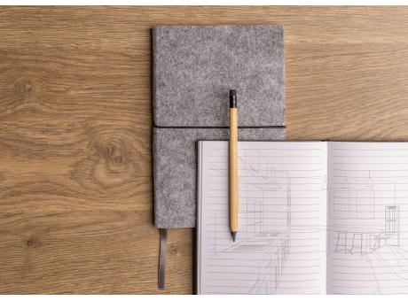 A5-Softcover-Notizbuch aus GRS zertifiert recyceltem Filz bedrucken