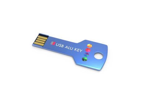 USB Stick Alu Key Blue, 4 GB  Werbeartikel