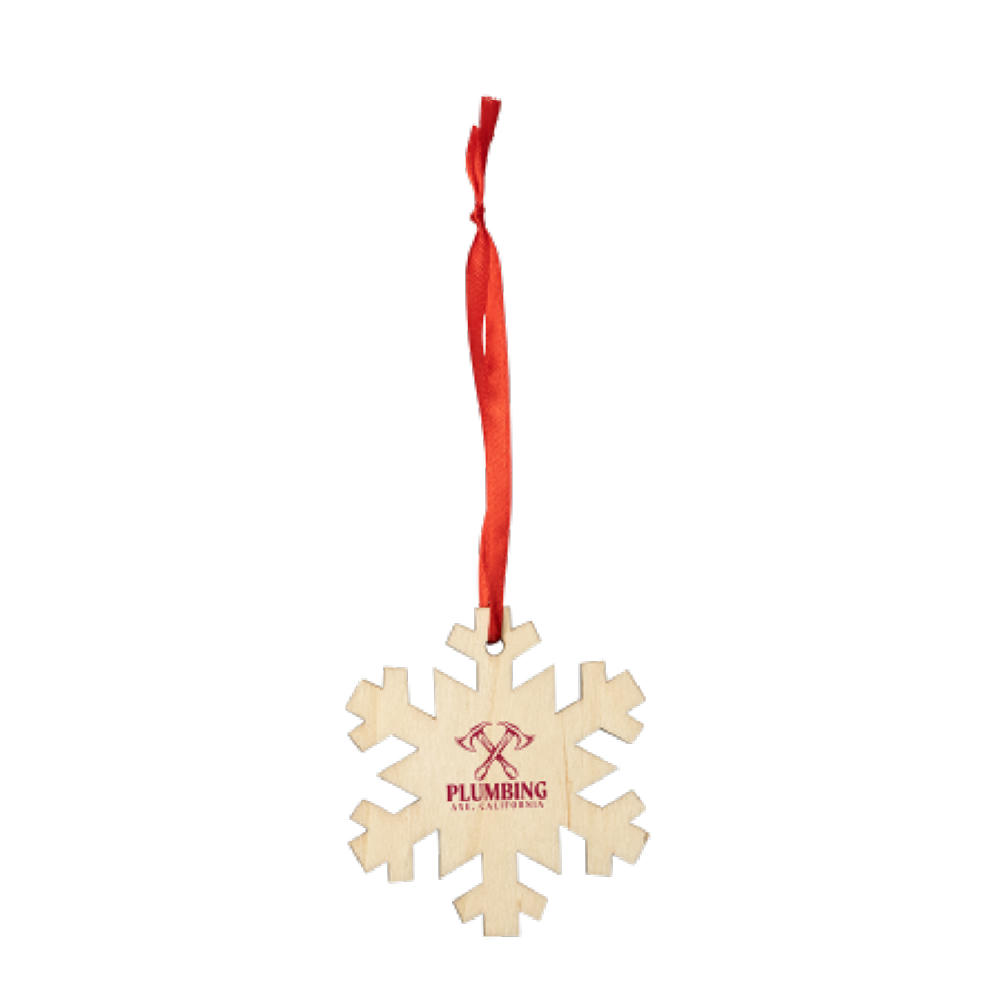 JINGLE Weihnachtsdekorationen aus Holz, Schneeflocke Werbeartikel