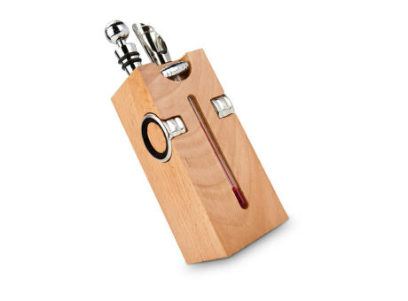 Geschenkset / Präsenteset: Buche-Block mit Wein Werbeartikel