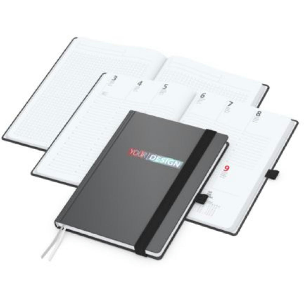 Wochenkalender vorne + Notizen hinten Vision-Hybrid EXPRESS Kunstleder-Hardcover Werbeartikel