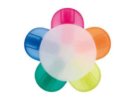 Textmarker Blume mit 5 Farben bedrucken