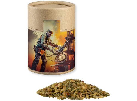 Gewürzmischung Rühreigewürz, ca. 75g, Kraftpapierdose Midi Werbeartikel