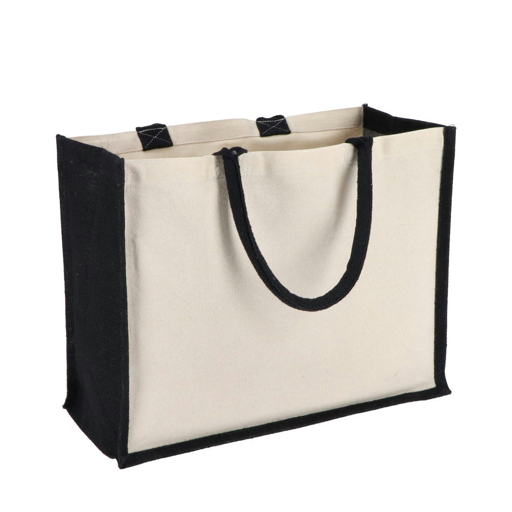 Jute-Baumwolle Tragetasche OEKO-TEX® 42,5 x 19 x 32cm 320g/m² Werbeartikel