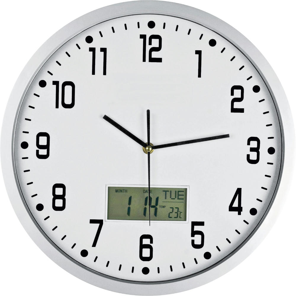 Product image Analoge Wanduhr mit Digitalanzeige Werbeartikel