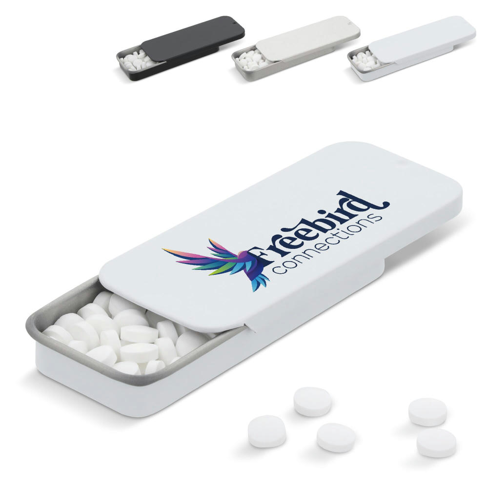 Product image Mini-Schiebedose Pfefferminz Werbeartikel