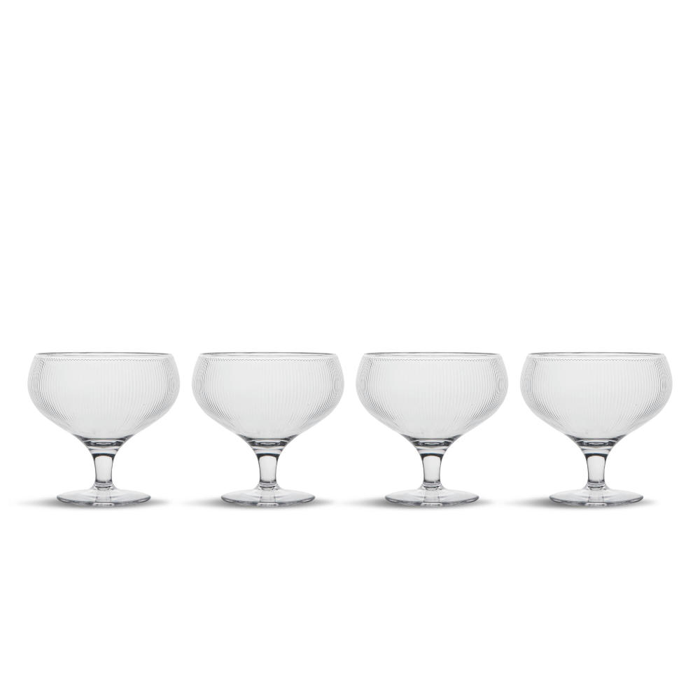 Billi Coupe Glas, 4er-Set aus rPET Werbeartikel