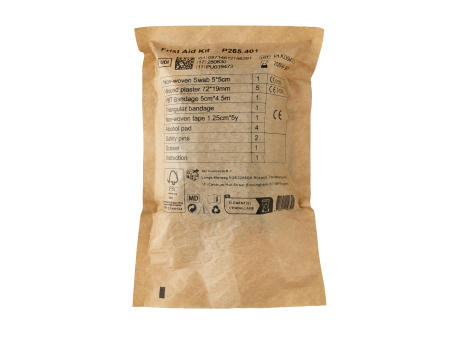 Kleines Erste-Hilfe-Set in RCS recycelter Nubuk-PU Tasche Werbeartikel