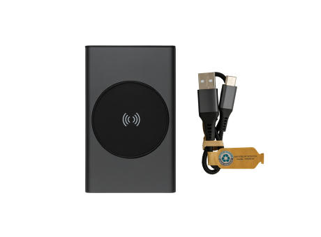 Terra 5000mAh Powerbank  aus RCS Aluminium, 5W Wireless bedrucken